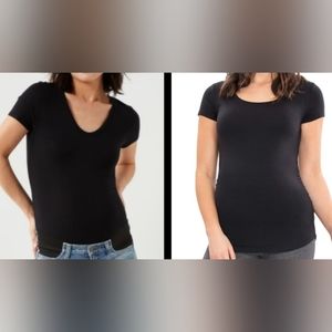 Motherhood Maternity/Great Expectations Scoop Neck Ruched Tees Set of 2 Size M-L